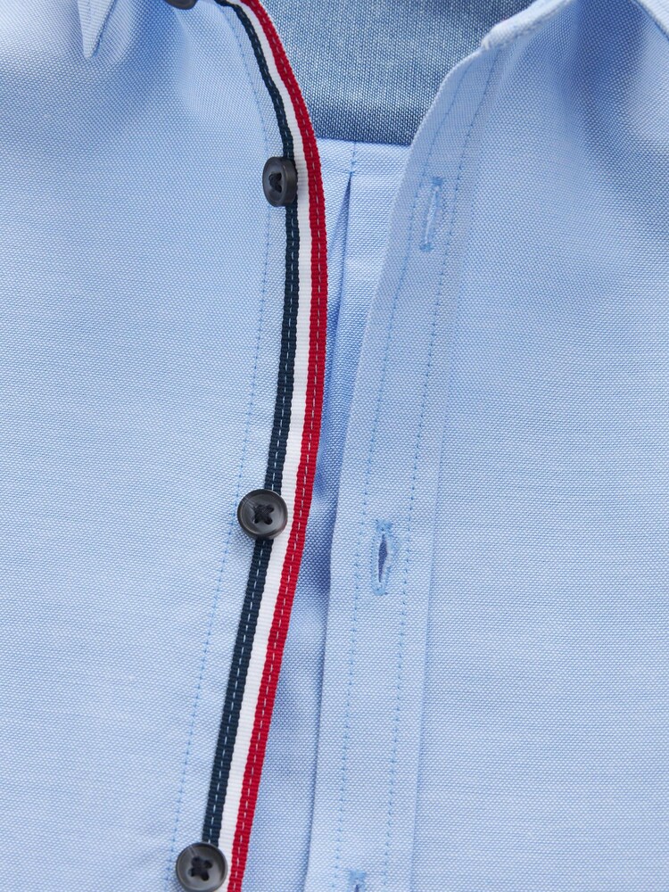 Blue Long Sleeve Trimmed Oxford Shirt (3mths-7yrs) - Image 7 of 7