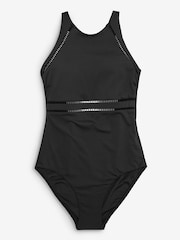 Black High Neck Tummy Control Shaping Swimsuit - Image 2 of 2
