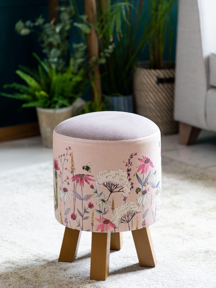 Voyage Blush Pink Monty Hermione Footstool - Image 1 of 3
