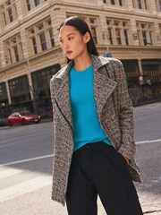Black/White Tweed Biker Coat - Image 1 of 1