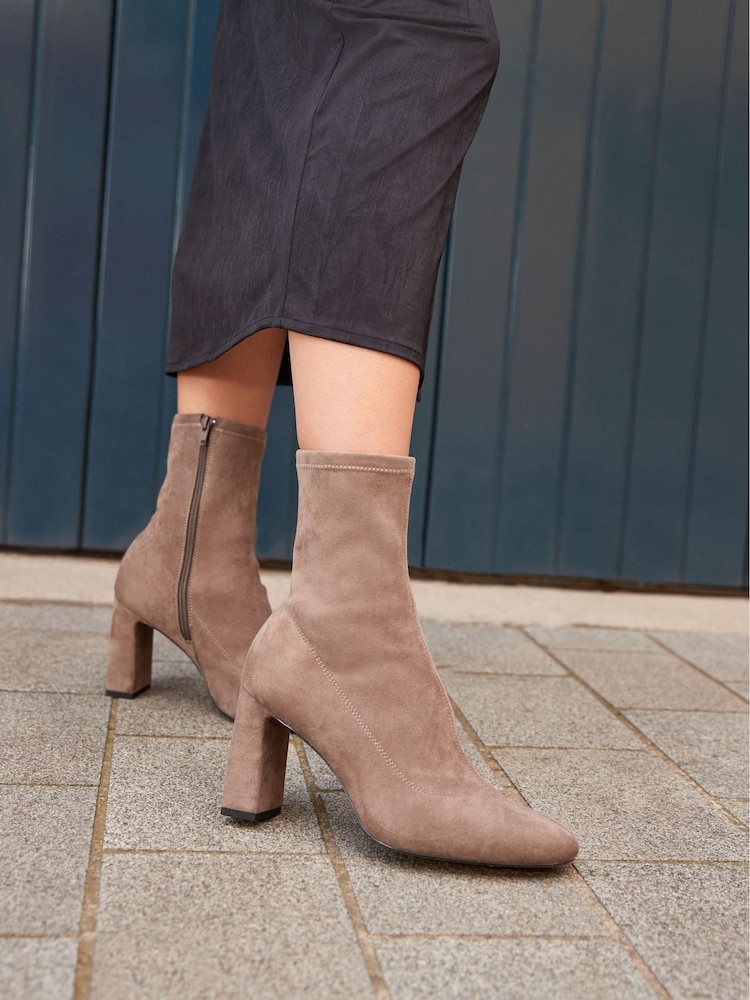 Sand Natural Round Toe Ankle Sock Boots - Image 1 of 7
