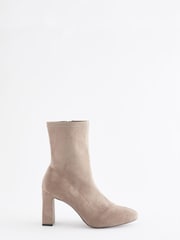 Sand Natural Round Toe Ankle Sock Boots - Image 3 of 7