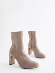 Sand Natural Round Toe Ankle Sock Boots - Image 4 of 7