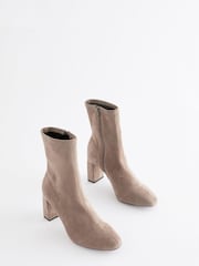 Sand Natural Round Toe Ankle Sock Boots - Image 5 of 7