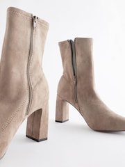 Sand Natural Round Toe Ankle Sock Boots - Image 7 of 7