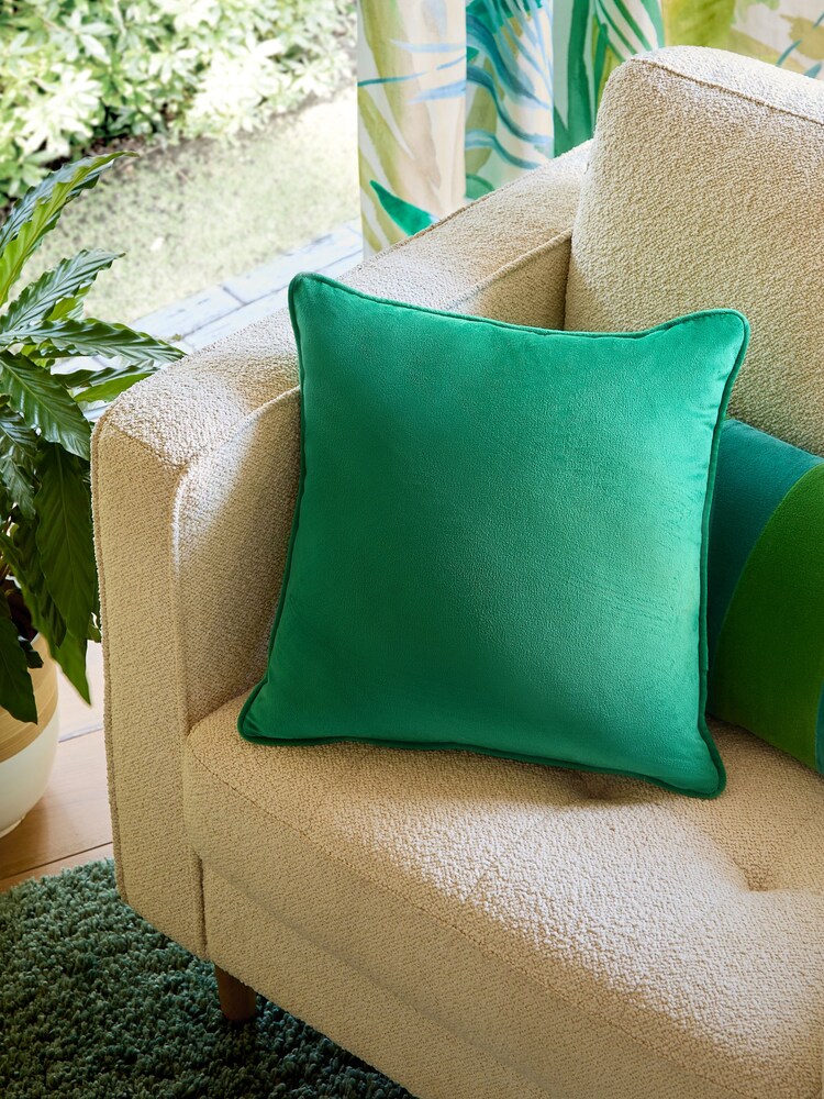 Bright Green 59 x 59cm Matte Velvet Cushion - Image 1 of 5