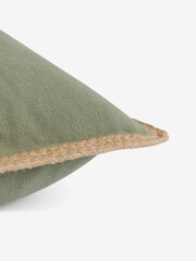 Sage Green Sorrento Jute Edge Indoor/Outdoor 43 x 43cm Cushion - Image 3 of 6