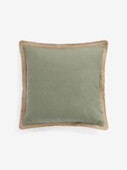 Sage Green Sorrento Jute Edge Indoor/Outdoor 43 x 43cm Cushion - Image 4 of 6