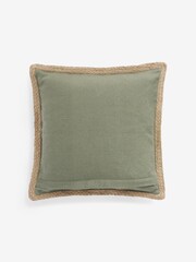 Sage Green Sorrento Jute Edge Indoor/Outdoor 43 x 43cm Cushion - Image 5 of 6