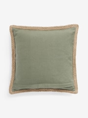 Sage Green Sorrento Jute Edge Indoor/Outdoor 43 x 43cm Cushion - Image 6 of 6