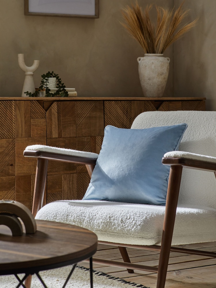 Blue 43 x 43cm Matte Velvet Cushion - Image 1 of 5