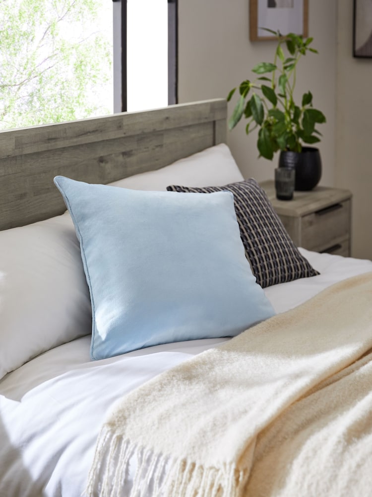 Blue 59 x 59cm Matte Velvet Cushion - Image 1 of 5