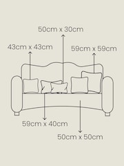 Blue 59 x 59cm Matte Velvet Cushion - Image 4 of 5