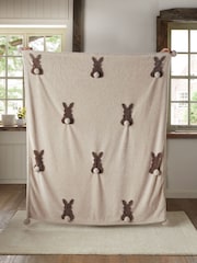 Neutral Base Cosy Bunny Appliqué Throw - Image 2 of 5