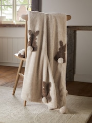 Neutral Base Cosy Bunny Appliqué Throw - Image 4 of 5