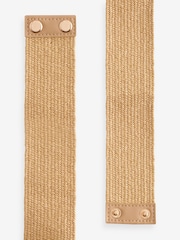 Beige Corsage Wide Raffia Belt - Image 5 of 5