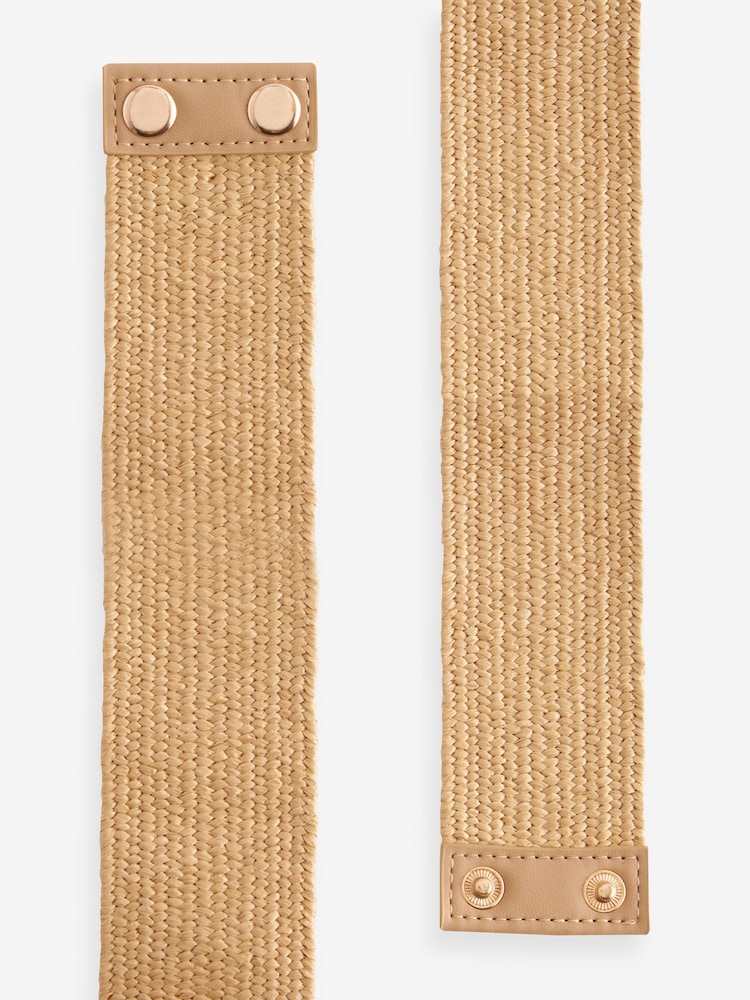 Beige Corsage Wide Raffia Belt - Image 5 of 5