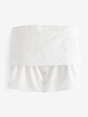 White Bandeau 100% Cotton Poplin Top - Image 5 of 6