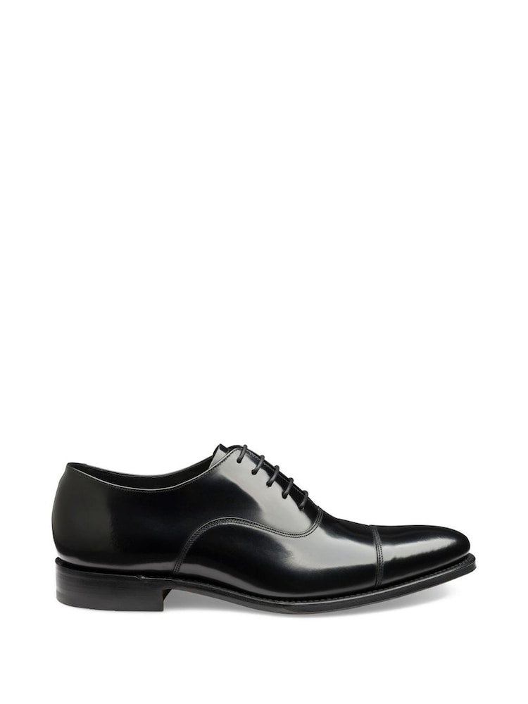 Loake Smith Black Polished Oxford Toe Cap Shoes - Image 1 of 3