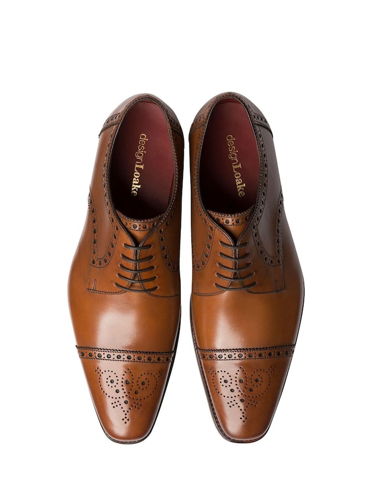 Loake Foley Calf Leather Semi Brogue Shoes - Image 3 of 3 Loake Foley Calf Leather Semi Brogue Shoes - Image 3 of 3