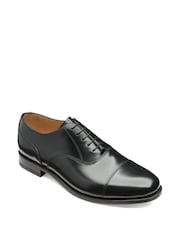 Loake Black Polished Leather Plain Toe Cap Oxford Shoes - Image 2 of 3