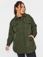 Yours Curve Green Light Weight Short Quilted Jacket - Image 3 of 5