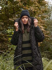 Yours Curve Black Quilted Coat - Image 5 of 5
