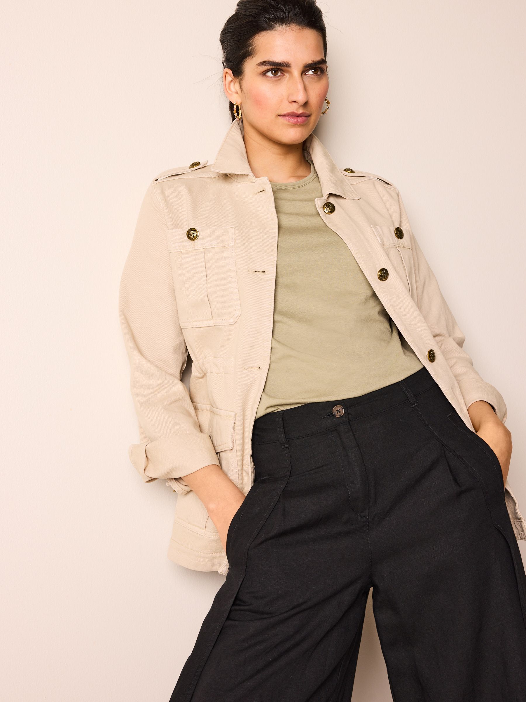 Buy Stone Cotton Utility Jacket from Next Luxembourg