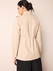 Stone Cotton Utility Jacket - Image 3 of 6