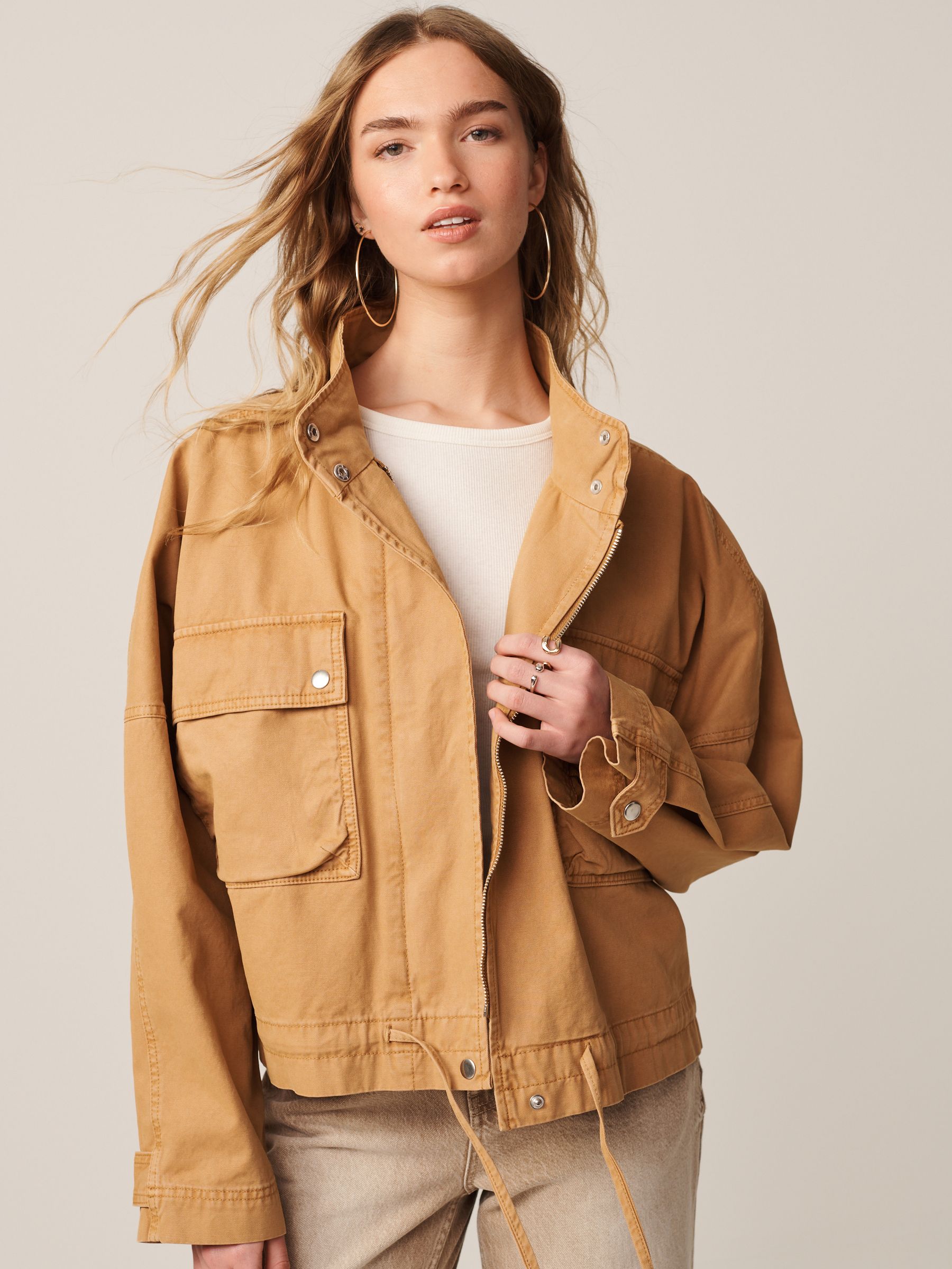 Buy Rust Funnel Neck Utility Jacket from Next Oman