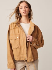 Rust Funnel Neck Utility Jacket - Image 1 of 8