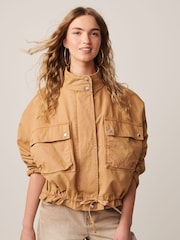 Rust Funnel Neck Utility Jacket - Image 5 of 8