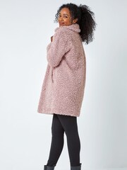 Roman Pink Petite Longline Teddy Coat - Image 4 of 5