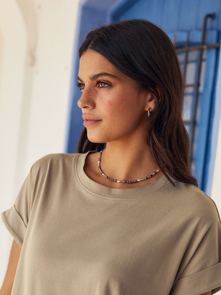 Neutralny - Sukienka t-shirtowa maxi z krótkim rękawem - Image 3 of 6