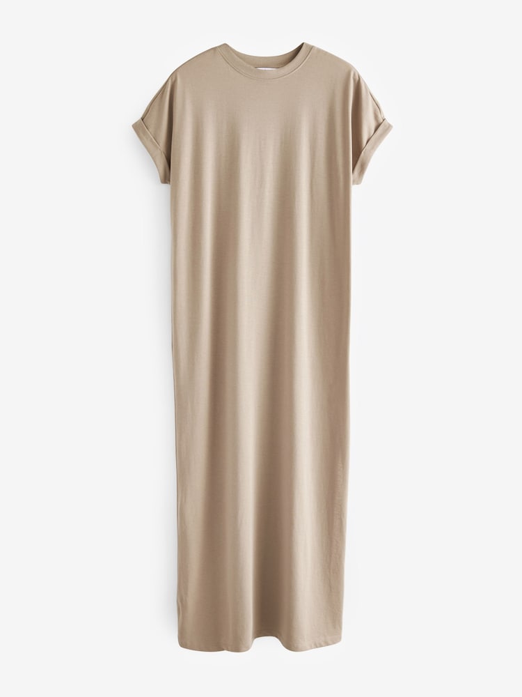 Neutralny - Sukienka t-shirtowa maxi z krótkim rękawem - Image 5 of 6
