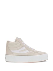 Superga Natural 3141 Revolley Mid Platform Trainers - Image 1 of 4