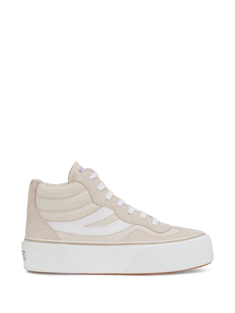 Superga Natural 3141 Revolley Mid Platform Trainers - Image 1 of 4