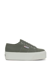 Superga Grey green 2790-Cotw Linea Up And Down Trainers - Image 1 of 5