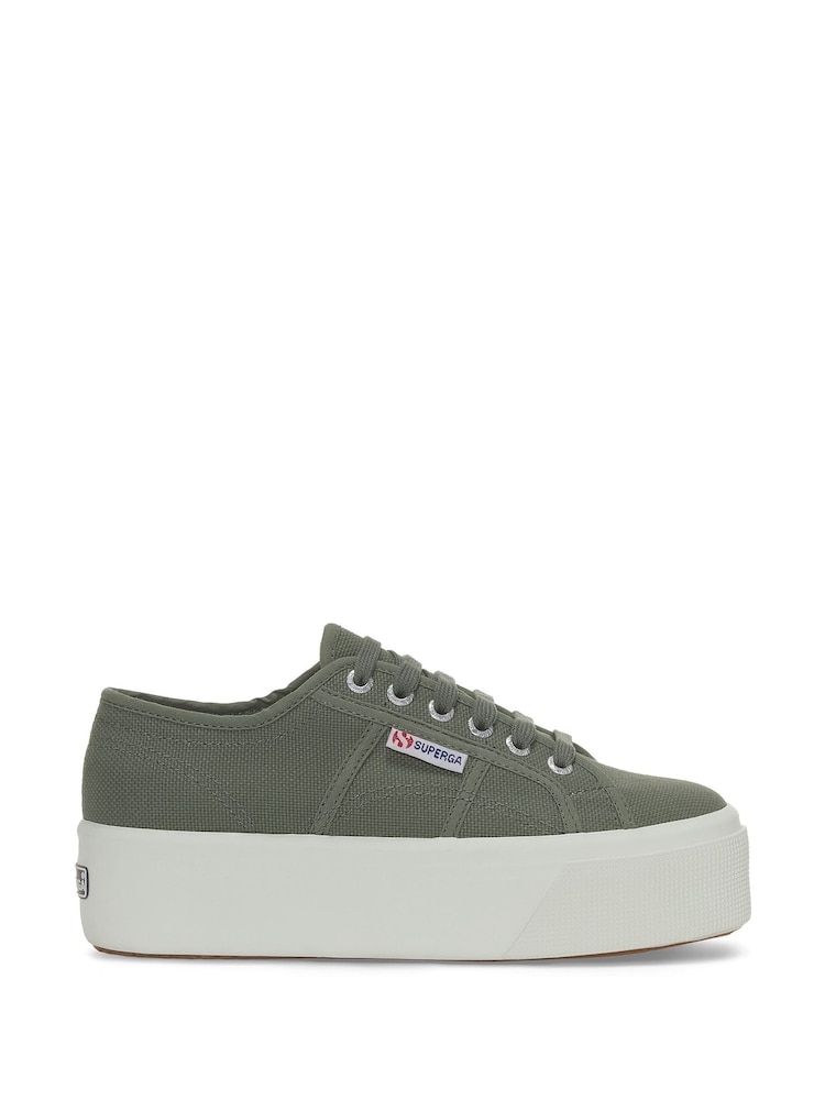 Superga Grey green 2790-Cotw Linea Up And Down Trainers - Image 1 of 5