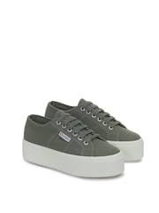 Superga Grey green 2790-Cotw Linea Up And Down Trainers - Image 2 of 5