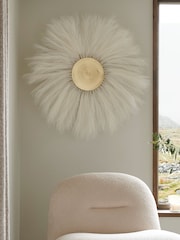 White and Gold Extra Large Pampas Grass Wall Art - Image 1 of 5