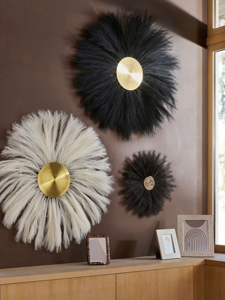 White and Gold Extra Large Pampas Grass Wall Art - Image 3 of 5