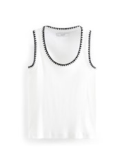 White Craft Trim Ribbed Tank - Image 5 of 6