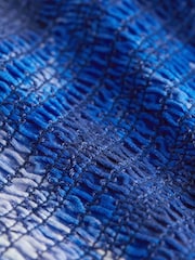 Blau - Vorne geschnürte Bluse mit Puffärmeln - Bild 6 von 6