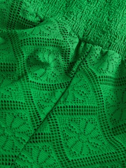 Green V-Neck Crochet Playsuit - Image 6 of 6