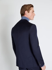 MOSS x Reda Blue Slim Fit Navy Twill Suit: Jacket - Image 2 of 5