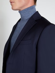 MOSS x Reda Blue Slim Fit Navy Twill Suit: Jacket - Image 5 of 5