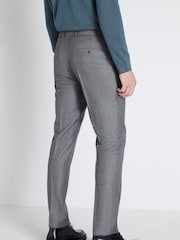 MOSS x Reda Grey Slim Fit Sharkskin Suit Trousers - Image 2 of 3