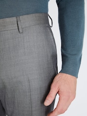 MOSS x Reda Grey Slim Fit Sharkskin Suit Trousers - Image 3 of 3