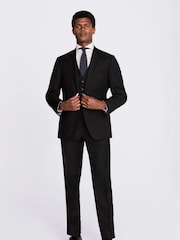 MOSS x Cerruti Black Tailored Fit Twill Suit Jacket - Image 5 of 7